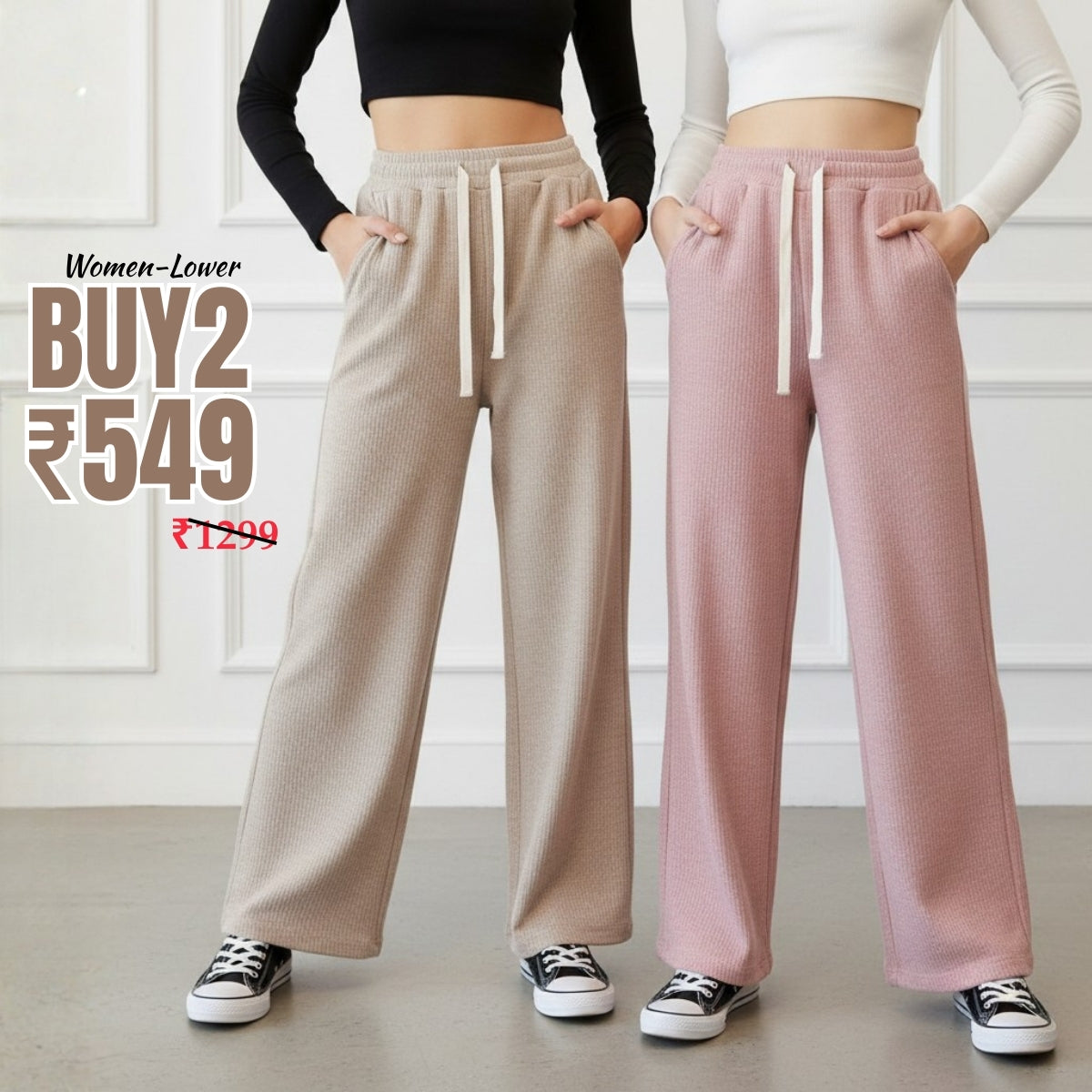 Pack of 2 Women's Lowers - Comfortable Combo for Everyday Style  |WL-03