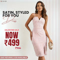Women’s Pink Off Shoulder Satin Dress Luxe Looks for Every Occasion | S-12