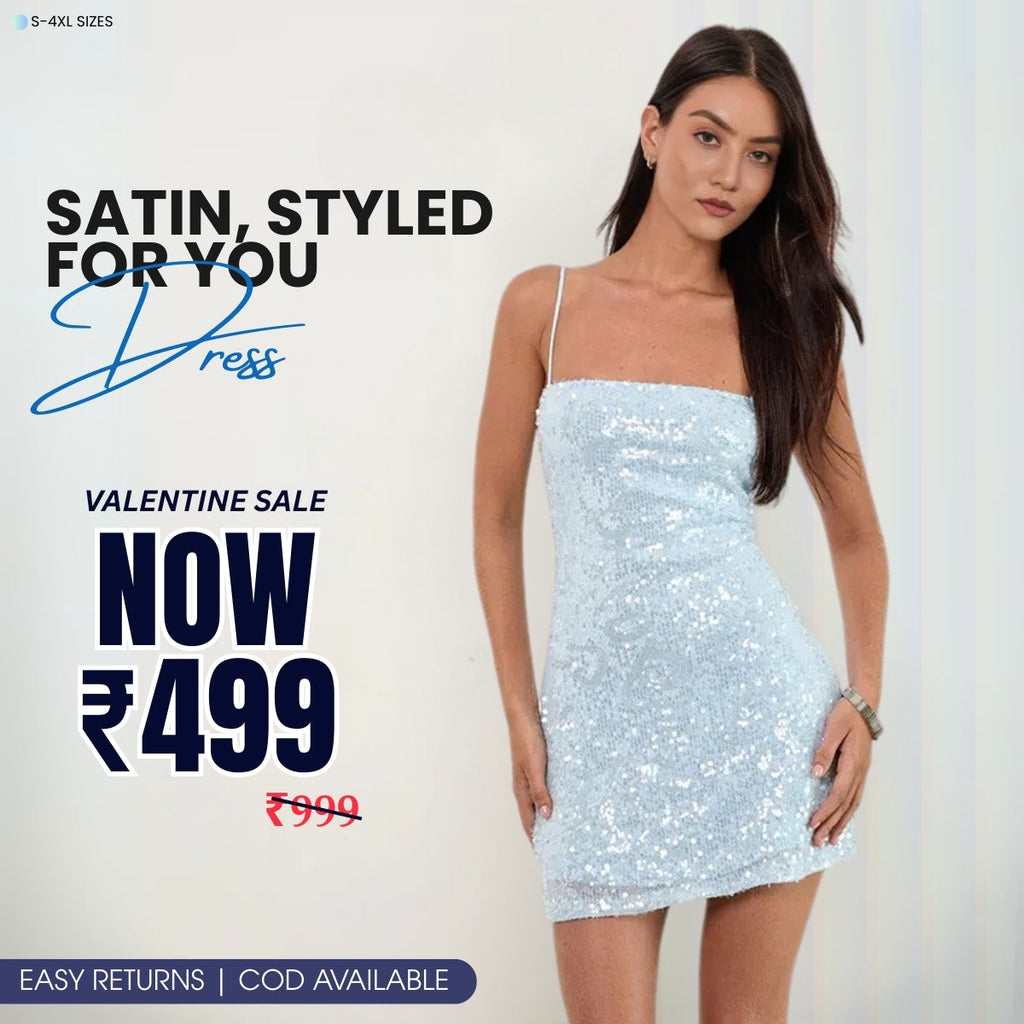 Women’s Sky Blue Satin Dress Luxe Looks for Every Occasion | S-13