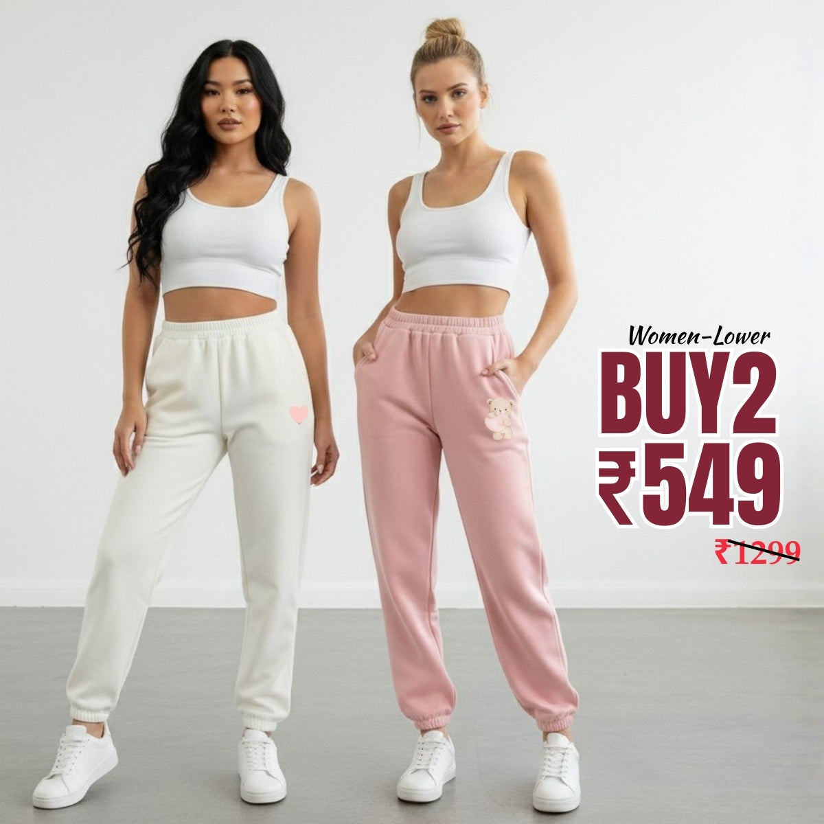 Pack of 2 Women's Lowers - Comfortable Combo for Everyday Style  |WL-05