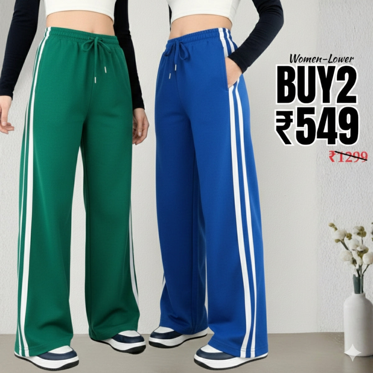 Pack of 2 Women's Lowers - Comfortable Combo for Everyday Style  |WL-06