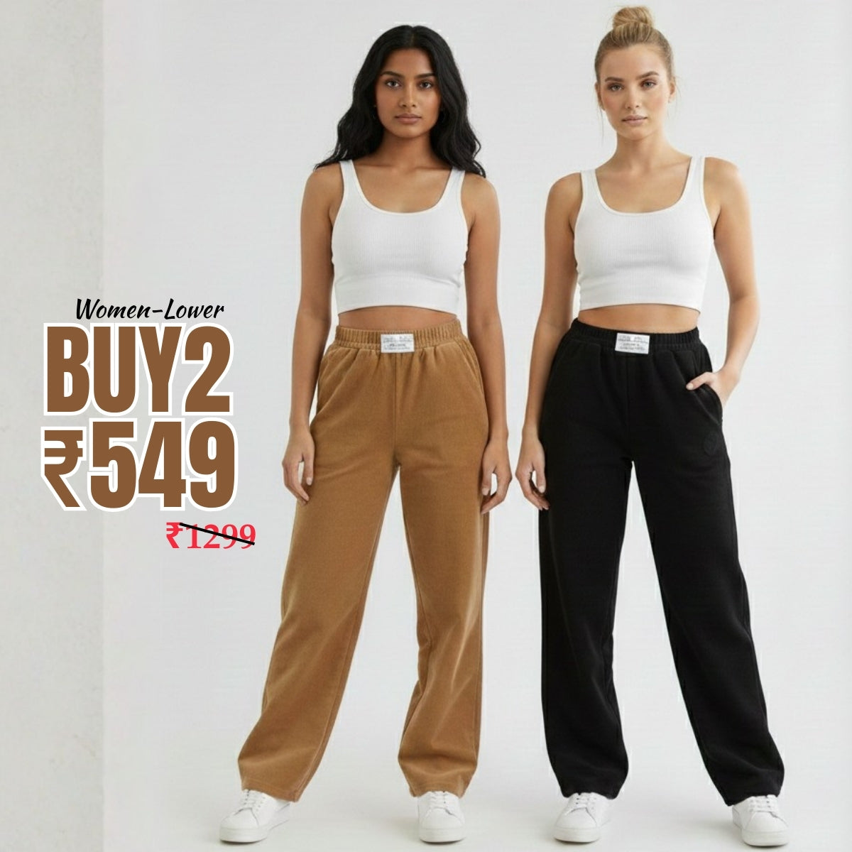 Pack of 2 Women's Lowers - Comfortable Combo for Everyday Style  |WL-07