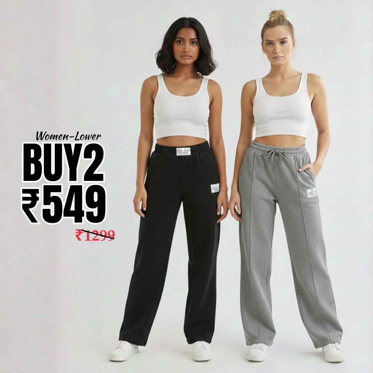 Pack of 2 Women's Lowers - Comfortable Combo for Everyday Style  |WL-10