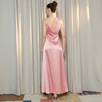 Women’s Full Length Baby Pink Satin Dress Luxe Looks for Every Occasion | S-05