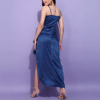 Women’s Full Length Royal Blue Satin Dress Luxe Looks for Every Occasion | S-03