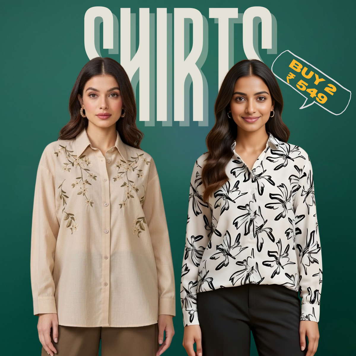 Pack of 2 Women's Shirts (P2W-4)