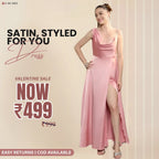 Women’s Full Length Baby Pink Satin Dress Luxe Looks for Every Occasion | S-05