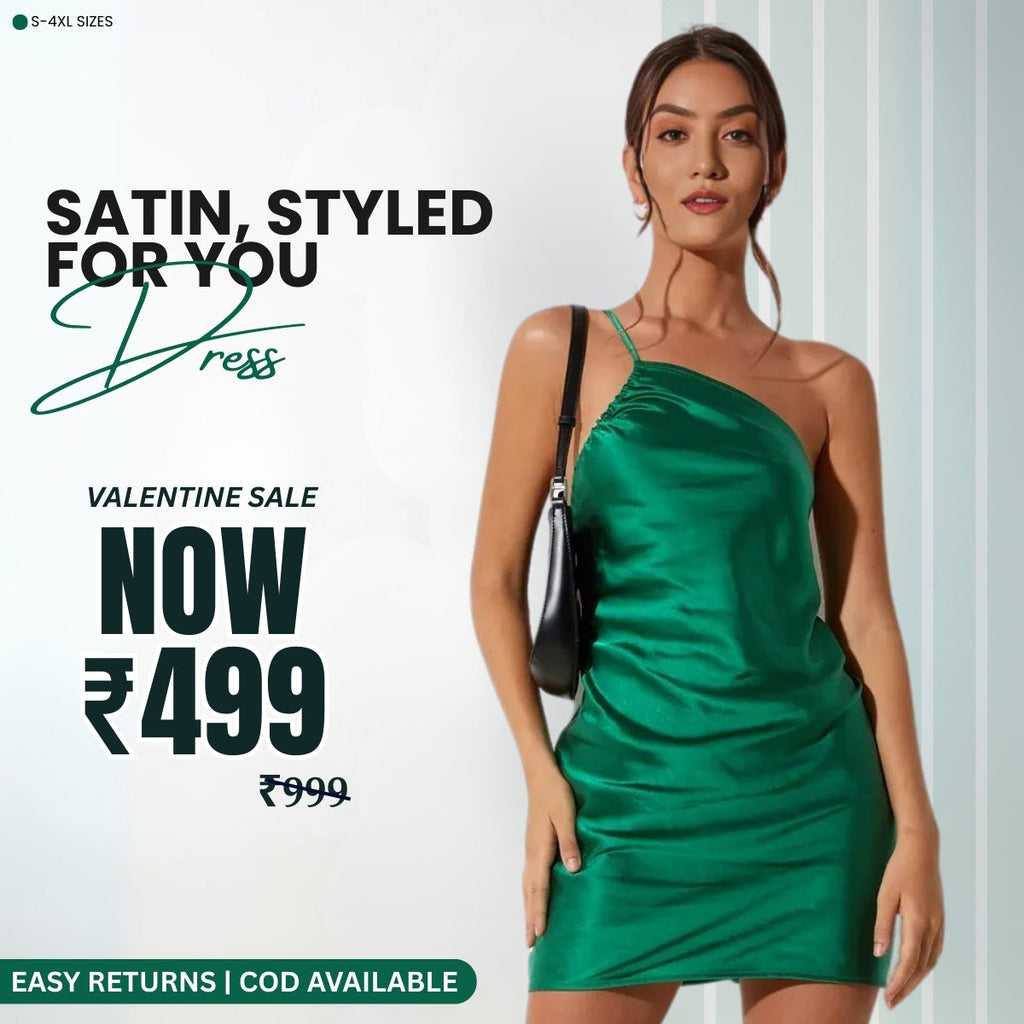Women’s Green Pink Satin Dress Luxe Looks for Every Occasion | S-06