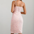 Women’s Pink Off Shoulder Satin Dress Luxe Looks for Every Occasion | S-12