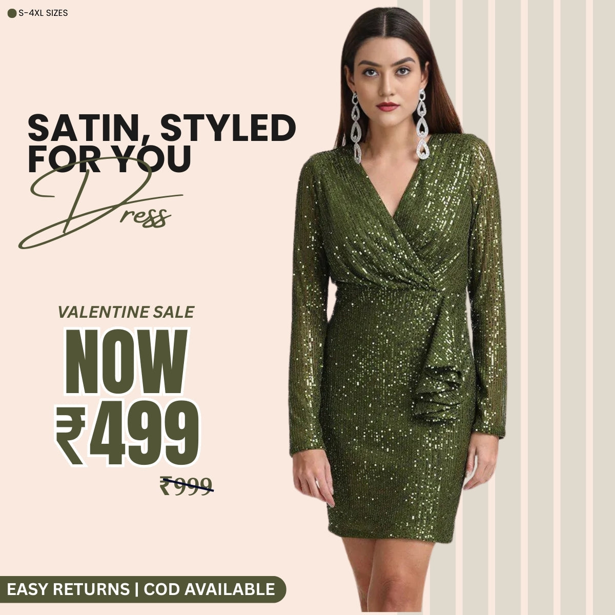 Women’s Green Pink Satin Dress Luxe Looks for Every Occasion | S-07