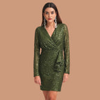 Women’s Green Pink Satin Dress Luxe Looks for Every Occasion | S-07