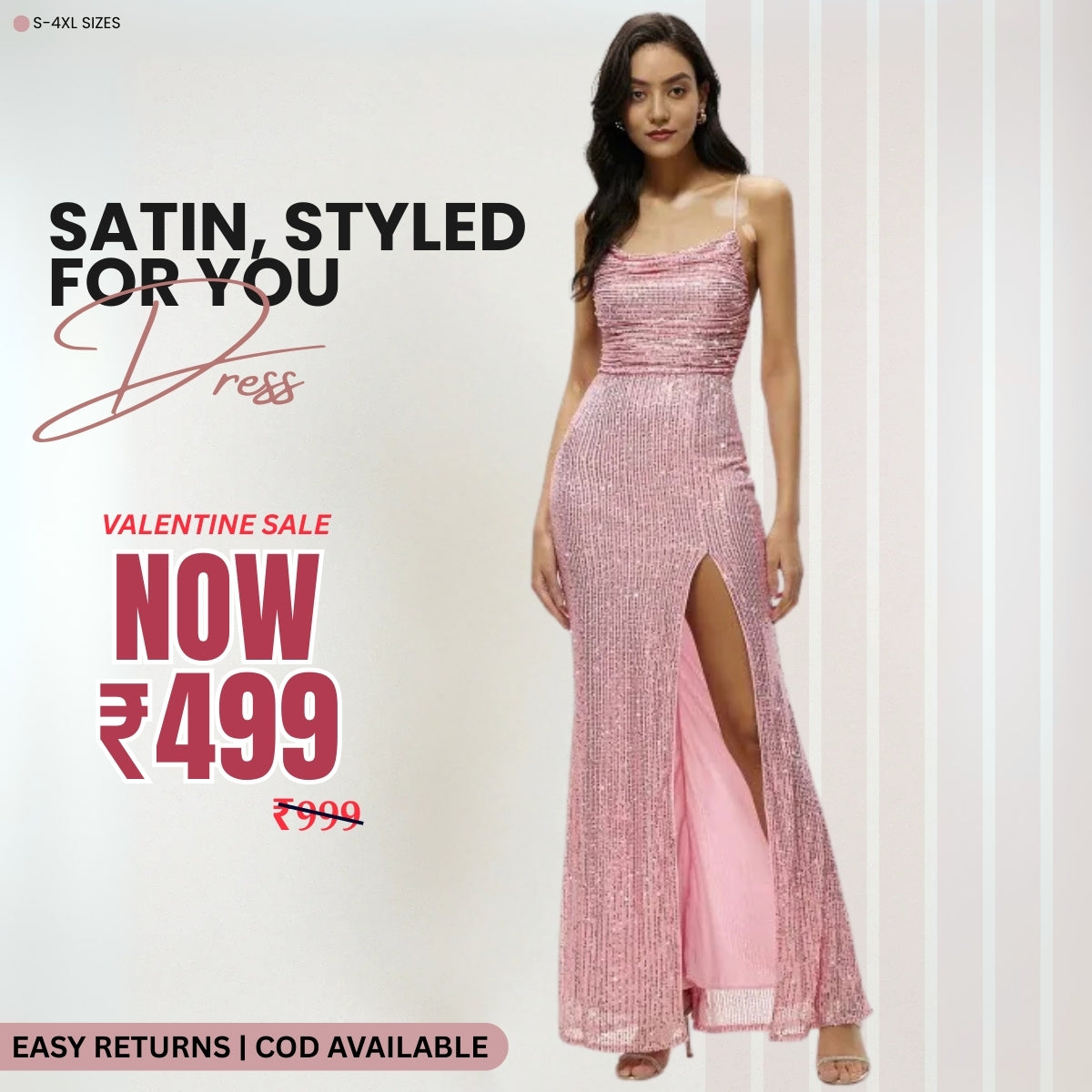 Women’s Baby Pink Satin Dress Luxe Looks for Every Occasion | S-09